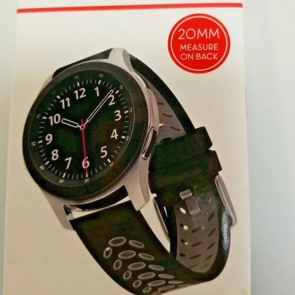 Sport Silicone Watch Band For Samsung Watches & any Watch With 20MM Band Width